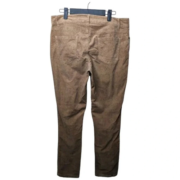 Tribal Womens Animal Print Brown Dotted Straight Leg Corduroy Pants Caramel 10 - Picture 5 of 13